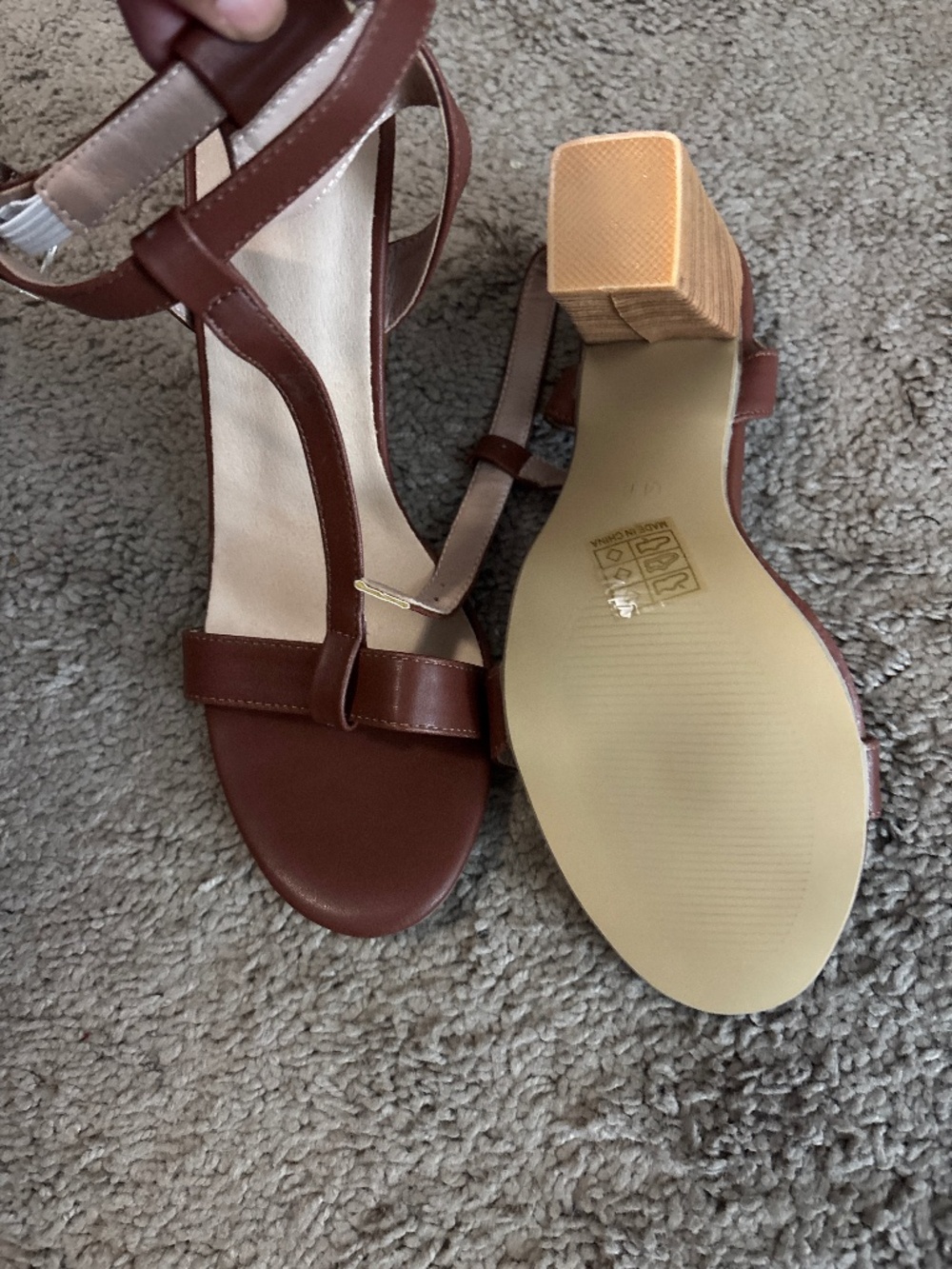 Brown chunky heel